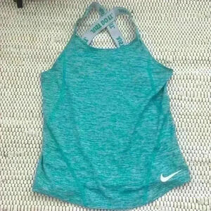 Nike Dri-Fit Girls XS Tank Top with Cross Straps Teal